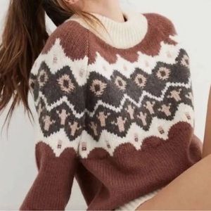 Aerie Dusty Pink/Purple Nordic Print Sweater